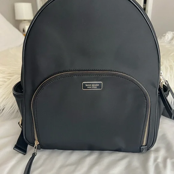 kate spade | Bags | Kate Spade Black Backpack With Gold  display picture 2